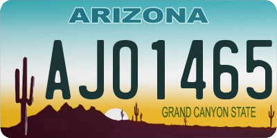 AZ license plate AJO1465