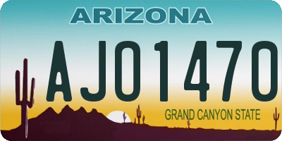 AZ license plate AJO1470