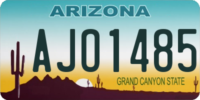 AZ license plate AJO1485