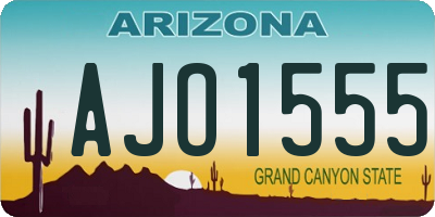AZ license plate AJO1555