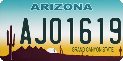 AZ license plate AJO1619