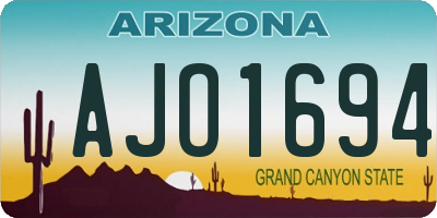 AZ license plate AJO1694