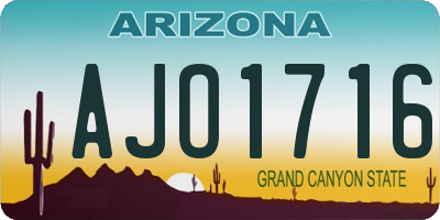 AZ license plate AJO1716