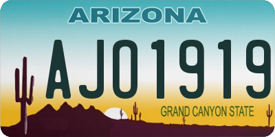 AZ license plate AJO1919