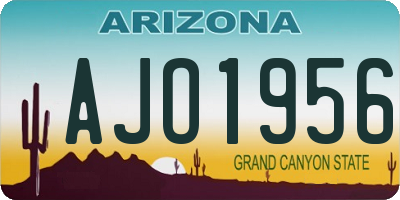 AZ license plate AJO1956