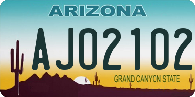 AZ license plate AJO2102