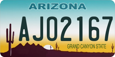 AZ license plate AJO2167