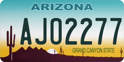 AZ license plate AJO2277