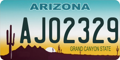 AZ license plate AJO2329