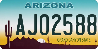 AZ license plate AJO2588