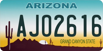 AZ license plate AJO2616