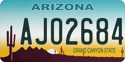 AZ license plate AJO2684