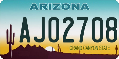 AZ license plate AJO2708