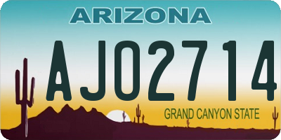 AZ license plate AJO2714