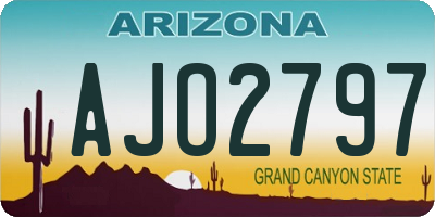AZ license plate AJO2797