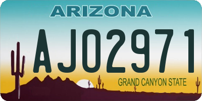 AZ license plate AJO2971