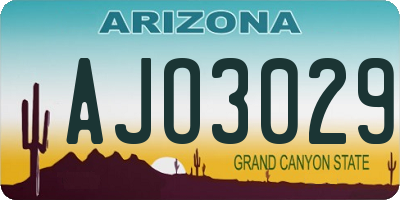 AZ license plate AJO3029