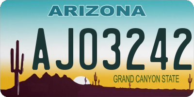 AZ license plate AJO3242