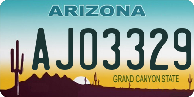 AZ license plate AJO3329