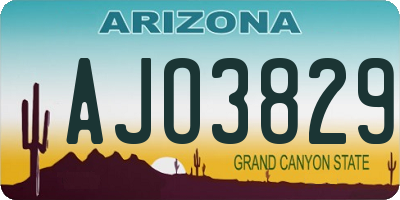 AZ license plate AJO3829