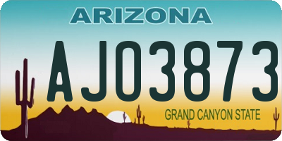 AZ license plate AJO3873