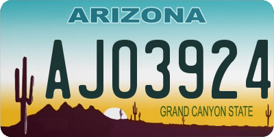 AZ license plate AJO3924