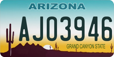 AZ license plate AJO3946