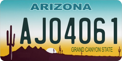 AZ license plate AJO4061