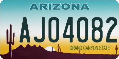AZ license plate AJO4082