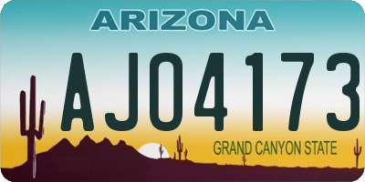 AZ license plate AJO4173