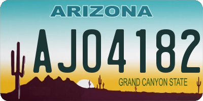AZ license plate AJO4182