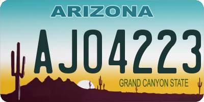 AZ license plate AJO4223