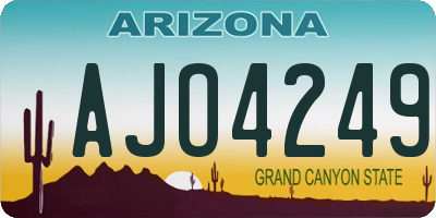 AZ license plate AJO4249