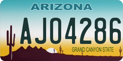AZ license plate AJO4286