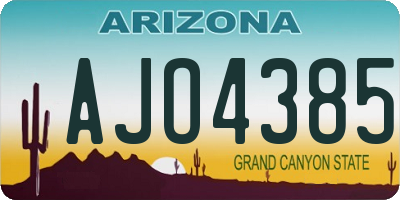 AZ license plate AJO4385