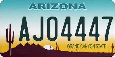 AZ license plate AJO4447