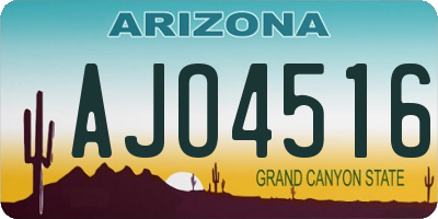 AZ license plate AJO4516
