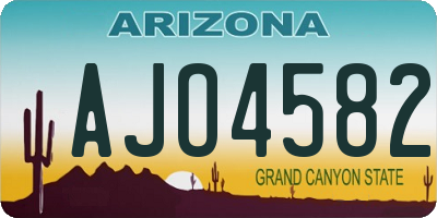 AZ license plate AJO4582