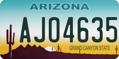 AZ license plate AJO4635
