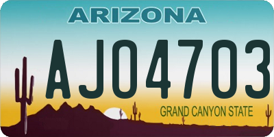 AZ license plate AJO4703
