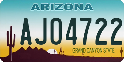 AZ license plate AJO4722