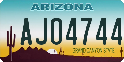 AZ license plate AJO4744