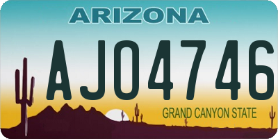 AZ license plate AJO4746