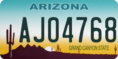 AZ license plate AJO4768