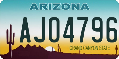 AZ license plate AJO4796
