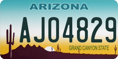 AZ license plate AJO4829