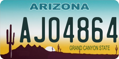 AZ license plate AJO4864