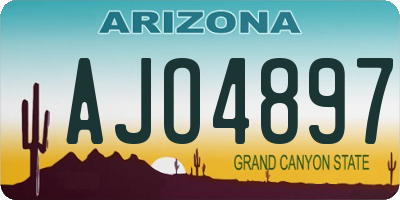 AZ license plate AJO4897