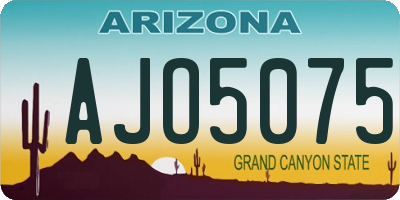 AZ license plate AJO5075