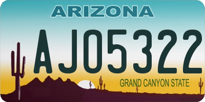 AZ license plate AJO5322